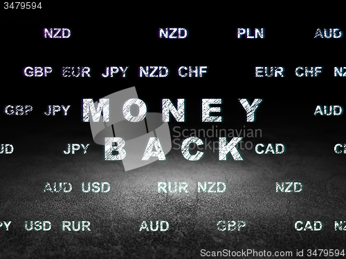 Image of Finance concept: Money Back in grunge dark room