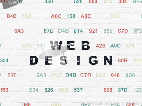 Image of Web design concept: Web Design on wall background