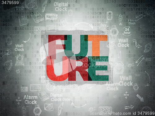 Image of Time concept: Future on Digital Paper background