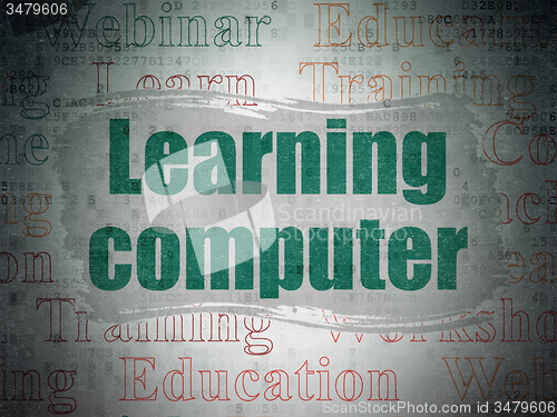 Image of Studying concept: Learning Computer on Digital Paper background