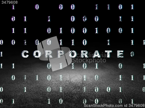 Image of Business concept: Corporate in grunge dark room