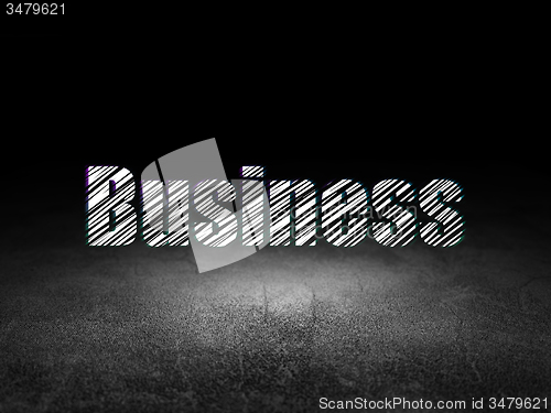 Image of Finance concept: Business in grunge dark room