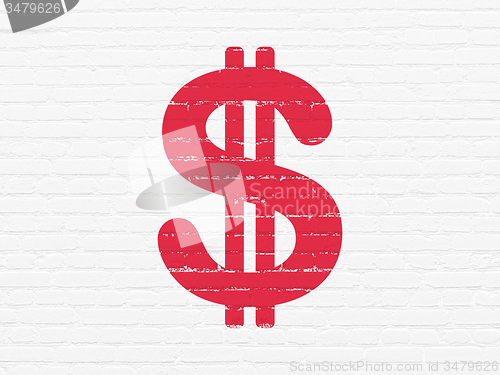 Image of Money concept: Dollar on wall background