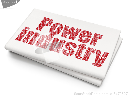 Image of Industry concept: Power Industry on Blank Newspaper background