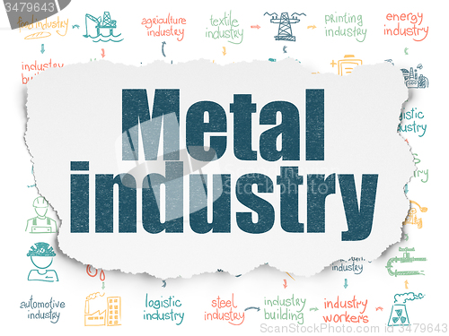 Image of Industry concept: Metal Industry on Torn Paper background