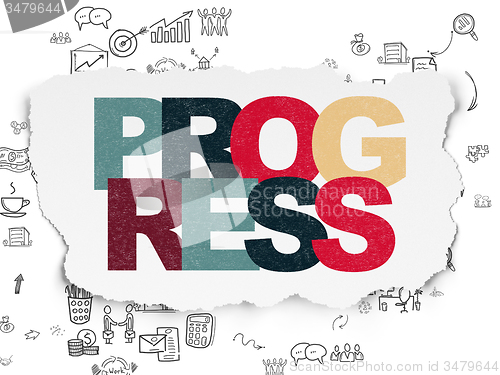 Image of Business concept: Progress on Torn Paper background