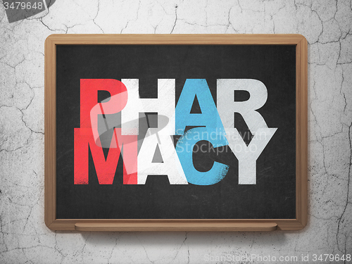 Image of Medicine concept: Pharmacy on School Board background