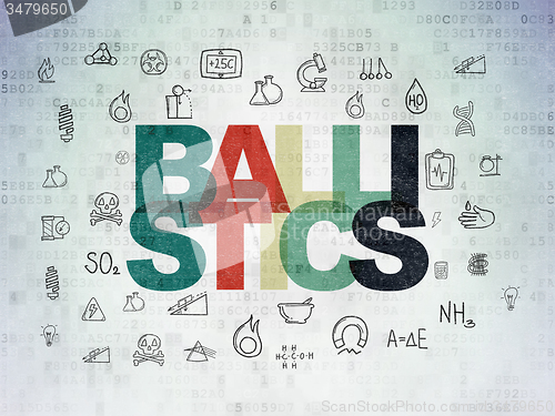 Image of Science concept: Ballistics on Digital Paper background