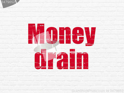 Image of Banking concept: Money Drain on wall background