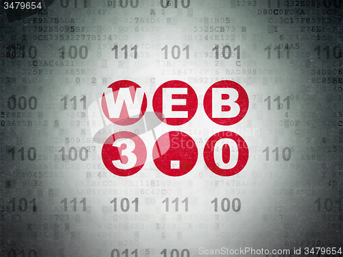 Image of Web development concept: Web 3.0 on Digital Paper background