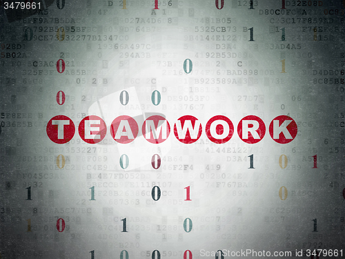 Image of Business concept: Teamwork on Digital Paper background