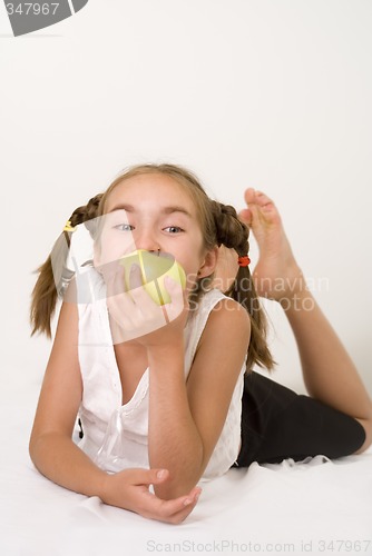 Image of Girl eating apple II