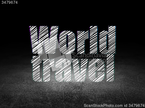Image of Travel concept: World Travel in grunge dark room
