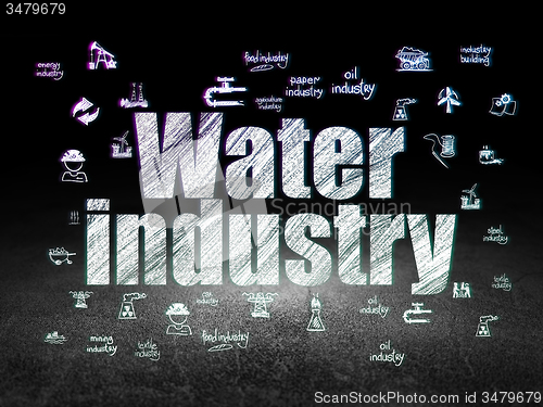 Image of Industry concept: Water Industry in grunge dark room