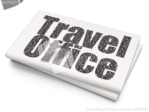 Image of Vacation concept: Travel Office on Blank Newspaper background