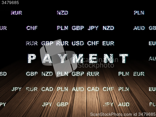 Image of Money concept: Payment in grunge dark room