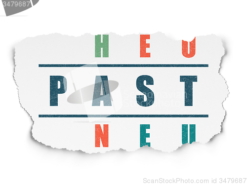 Image of Timeline concept: word Past in solving Crossword Puzzle