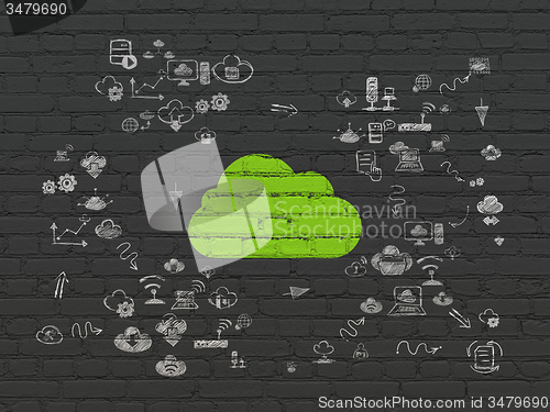 Image of Cloud technology concept: Cloud on wall background