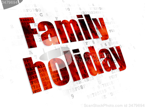 Image of Travel concept: Family Holiday on Digital background