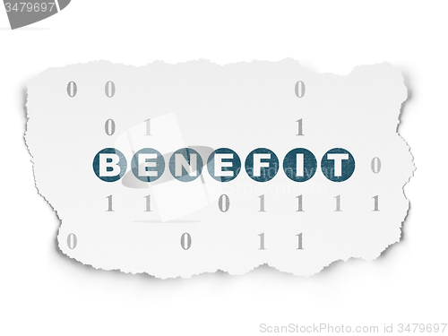 Image of Business concept: Benefit on Torn Paper background