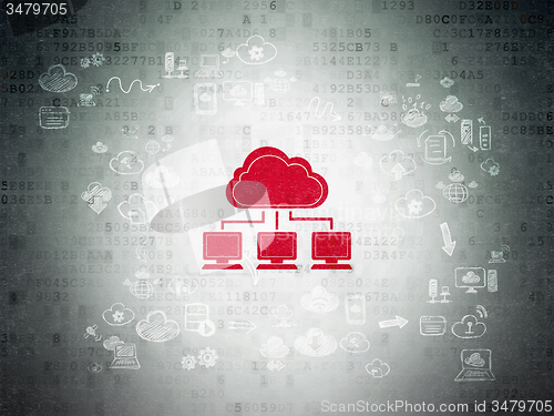 Image of Cloud networking concept: Cloud Network on Digital Paper background