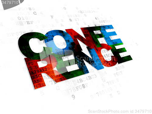 Image of Finance concept: Conference on Digital background