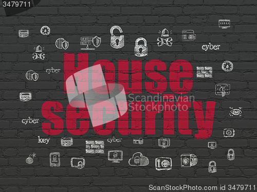 Image of Security concept: House Security on wall background