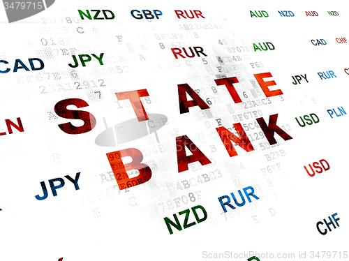 Image of Currency concept: State Bank on Digital background