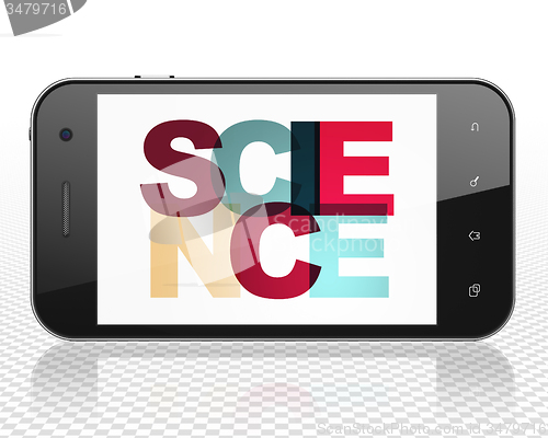 Image of Science concept: Smartphone with Science on  display