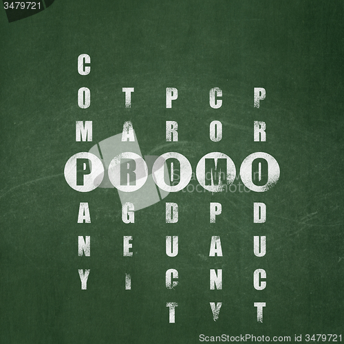 Image of Advertising concept: word Promo in solving Crossword Puzzle