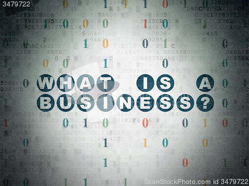 Image of Business concept: What is a Business? on Digital Paper background