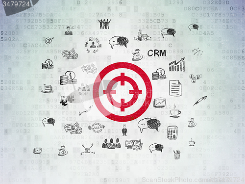 Image of Business concept: Target on Digital Paper background