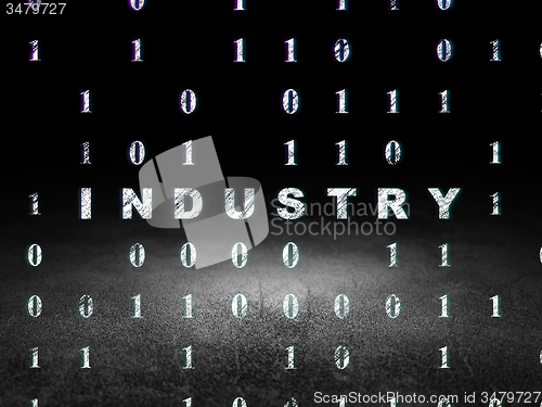 Image of Finance concept: Industry in grunge dark room