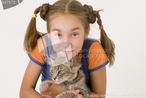 Image of Girl with a cat IV
