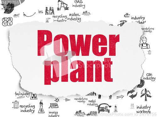 Image of Industry concept: Power Plant on Torn Paper background