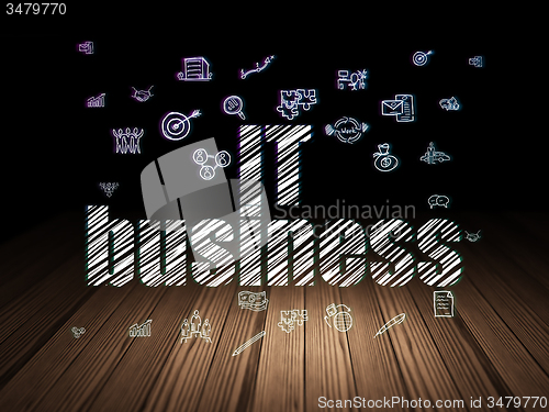 Image of Finance concept: IT Business in grunge dark room