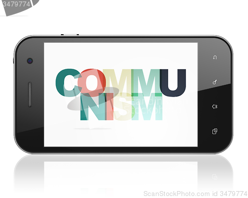 Image of Politics concept: Smartphone with Communism on  display