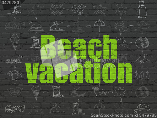 Image of Tourism concept: Beach Vacation on wall background