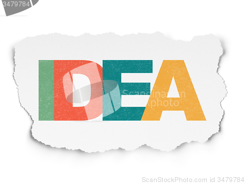 Image of Marketing concept: Idea on Torn Paper background