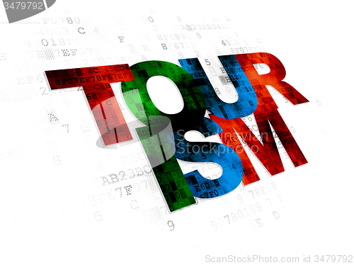 Image of Vacation concept: Tourism on Digital background
