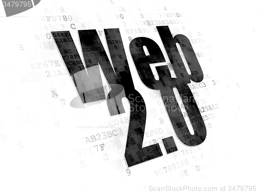 Image of Web design concept: Web 2.0 on Digital background