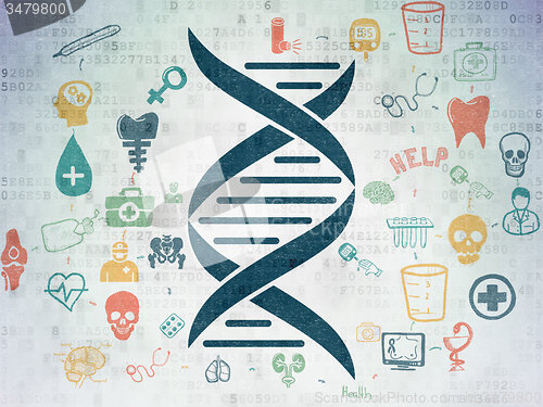 Image of Health concept: DNA on Digital Paper background
