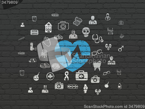 Image of Healthcare concept: Heart on wall background