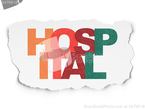 Image of Healthcare concept: Hospital on Torn Paper background