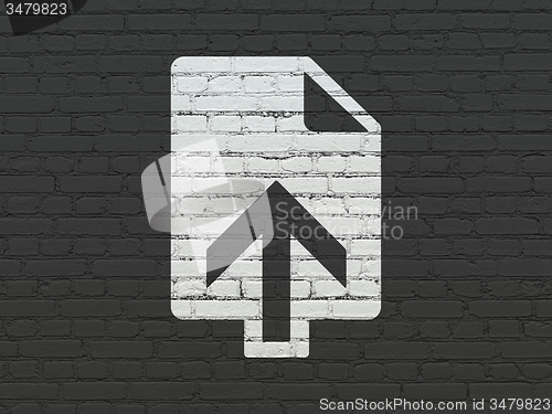 Image of Web design concept: Upload on wall background