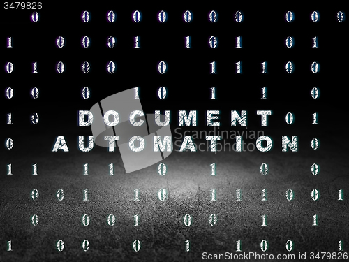 Image of Business concept: Document Automation in grunge dark room