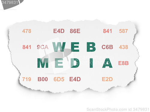 Image of Web development concept: Web Media on Torn Paper background