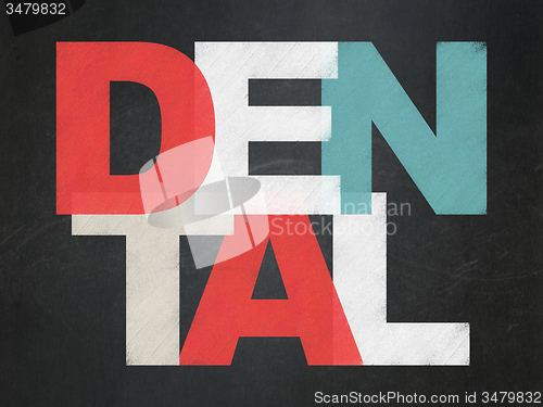Image of Health concept: Dental on School Board background
