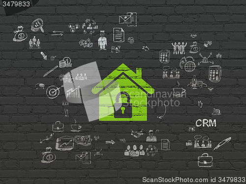 Image of Business concept: Home on wall background