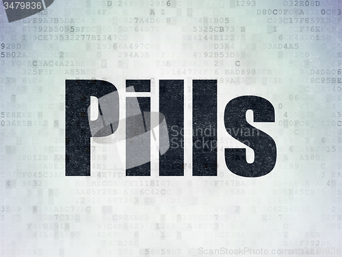 Image of Healthcare concept: Pills on Digital Paper background